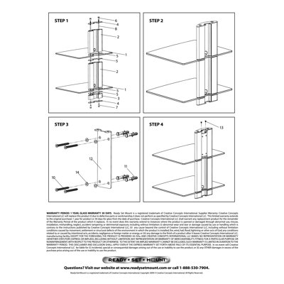 Ready Set Mount Monte Carlo Dual Wall-Mount Shelf System in Hi-Gloss Black