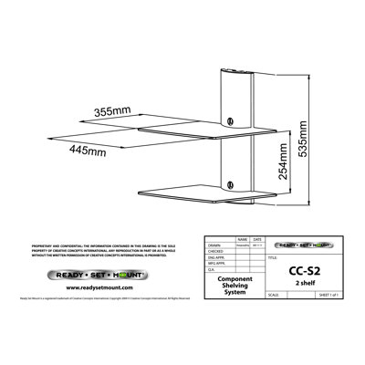 Ready Set Mount Monte Carlo Dual Wall-Mount Shelf System in Hi-Gloss Black
