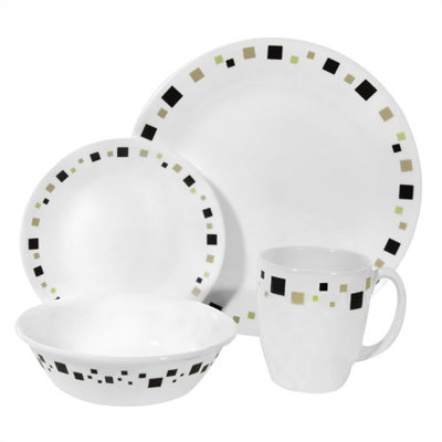 Livingware Geometric 16 Piece Dinnerware Set
