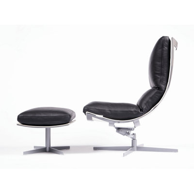 Spinnaker Leather Ergonomic Recliner and Ottoman