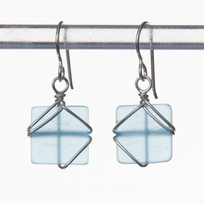 Seaglass Wrapped Earring