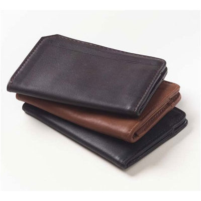 Clava Leather Quinley Front ID Card Wallet in Black