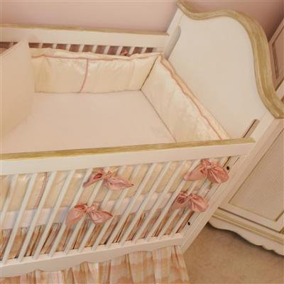 Petit Tresor Petit Ange Crib in Beige with Real Gold Leaf