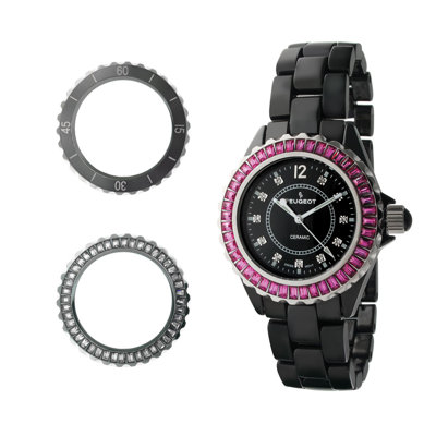 Peugeot Swiss Women's Ceramic Interchangeable Bezel Set Watch