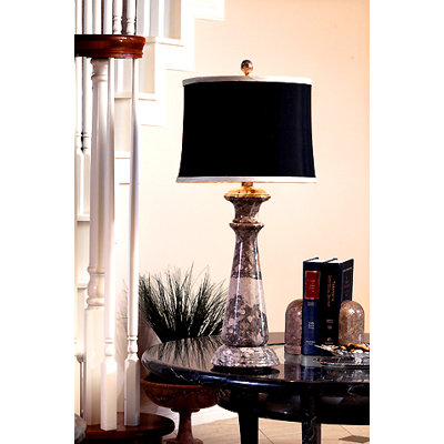 Taupe Gray Marble Table Lamp