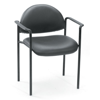 Boss Office Products Contemporary Style Stackable Chair with Arms