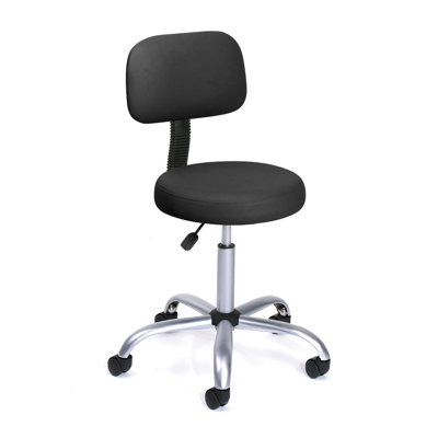 Boss Office Products Height Adjustable Doctor's Stool with Back Cushion