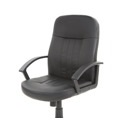 Boss Office Products Contemporary Mid-Back Leather Executive Chair