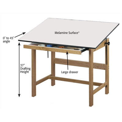 Alvin and Co. Titan Melamine Drafting Table with Drawer