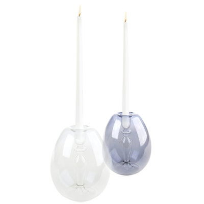 Mint Inc. Abra Hand Blown Glass Candlestick