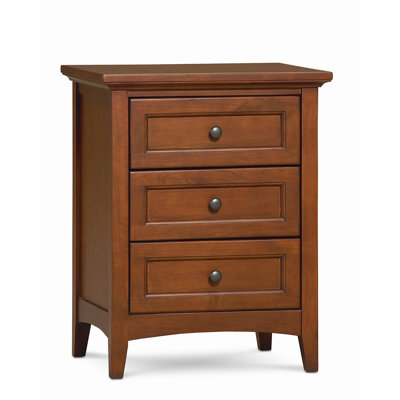 Simply Shaker Three Drawer Nightstand in Antique Cherry by Mastercraft Collections -image