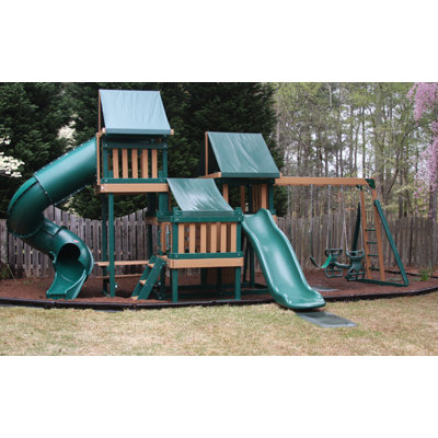 Kidwise Congo Monkey Playsystem #4 with Swing Beam in Green / Brown