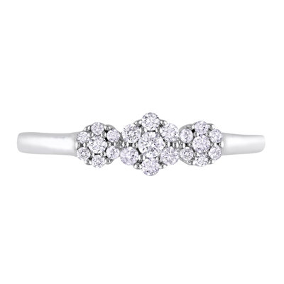 Amour Sterling Sliver Round Cut Diamond  Ring