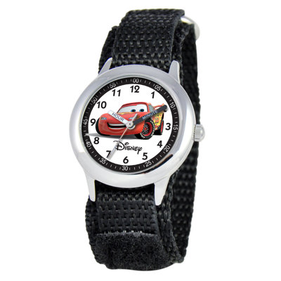 Kid's Cars Time Teacher Velcro Watch in Black
