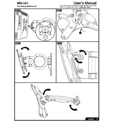 Cotytech Cantilever TV Wall Mount for 22" - 37" Screens