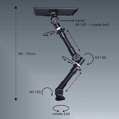 Cotytech Car Holder for iPad Dual Arm