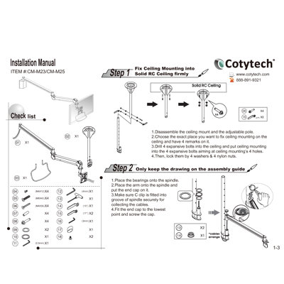 Cotytech Long Reach LCD Ceiling Mount