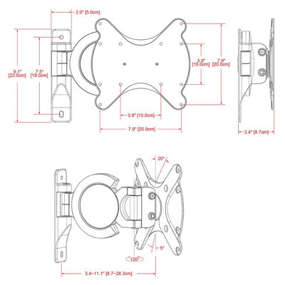 Cotytech Cantilever TV Wall Mount for 22" - 37" Screens