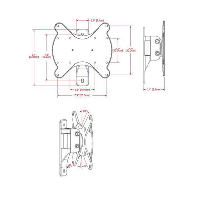Cotytech Tilt and Swivel TV Wall Mount for 22" - 40" Screens
