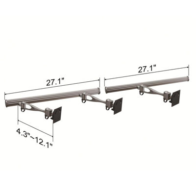 Cotytech Wall Mount for Three Monitors Single Arm