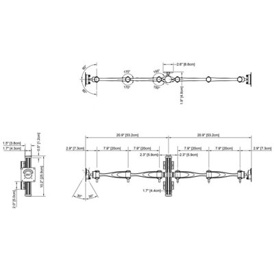Cotytech Wall Mount for Two Monitors Vertical Double Arm