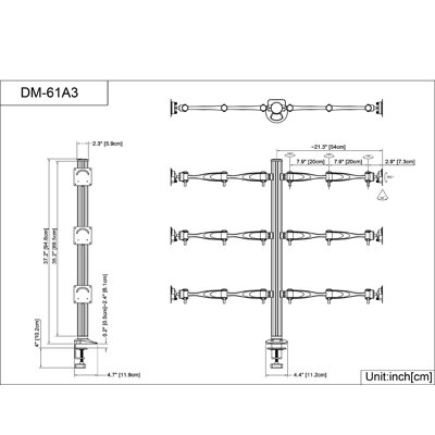Cotytech Six Monitor Desk Mount Full Swing