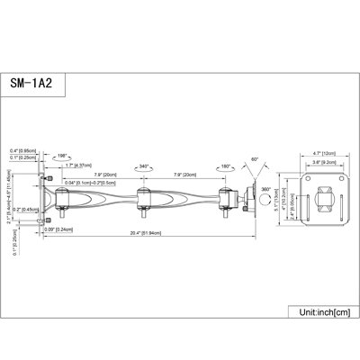 Cotytech LCD Monitor Double Arm Slatwall Mount