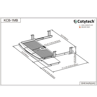 Cotytech Keyboard Mouse Tray in Black