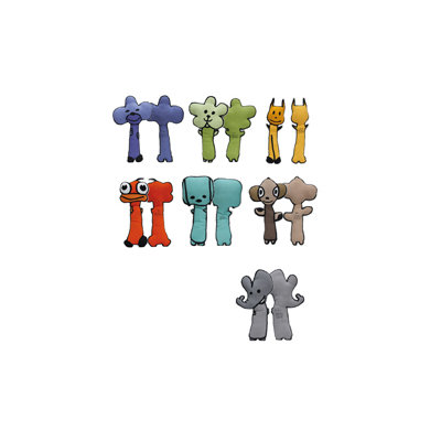 Meo and Friends Figure Pillow Set of 7 (1 of Each Character)