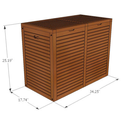 Aqua Teak Spa Teak Large Double 2 Section Hamper