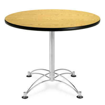 OFM Multi-use 29.5" x 36" Round Table with Chrome Plated Base