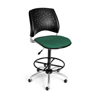 OFM Height Adjustable Swivel Stool with Lumbar Support