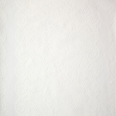 York Wallcoverings Barbara Becker Raised Surface Rose Lace Stripe With Scalloped Edges Wallpaper
