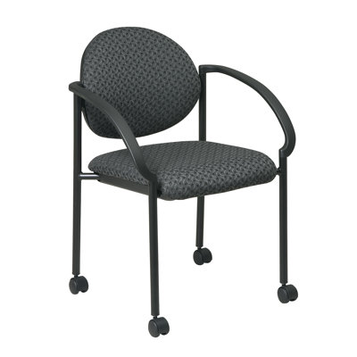Office Star Products 13Stack Chair with Casters and Arm (Black Frame) (special order)