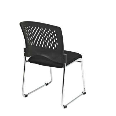 Office Star Products isitors Chair with Plastic Back Fabric Seat