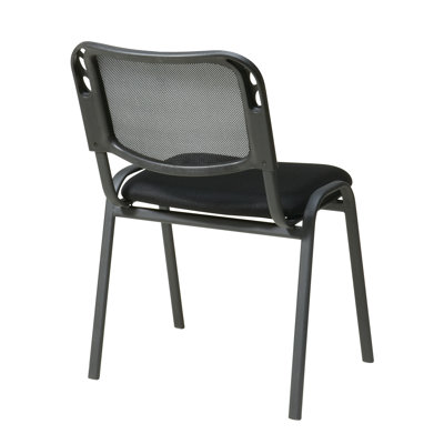 Office Star Products Work Smart Armless Stacking Chair in Black (Set of 2)