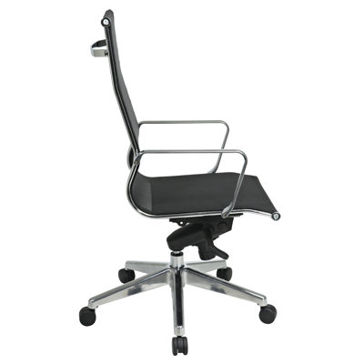 Office Star Products Deluxe Mesh Back and Seat High-Back Managerial Chair with Polished Aluminum Arms and Base