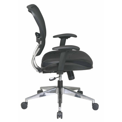 Office Star Products Space Seating Mid-Back Leather AirGrid Back Task Chair