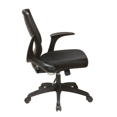 Office Star Products Screen Back Chair with Contoured Designer Back and Flip Arms