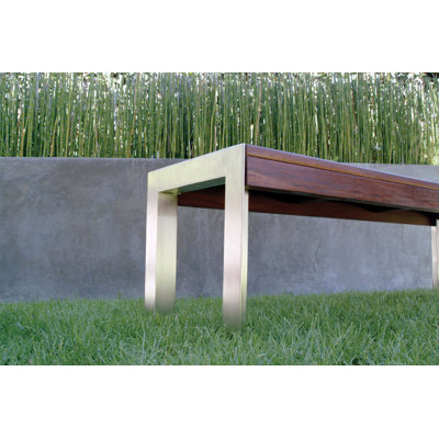 Modern Outdoor Etra Large Wood and Metal Picnic Bench