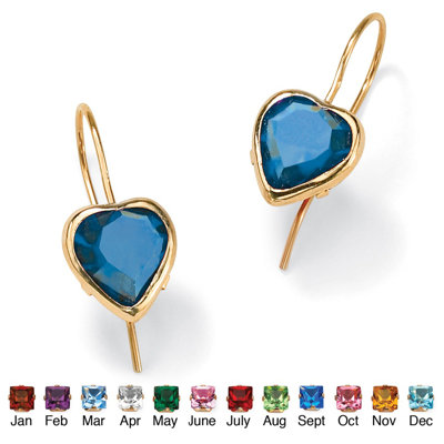 Palm Beach Jewelry Heart - Shaped Birthstone Earrings