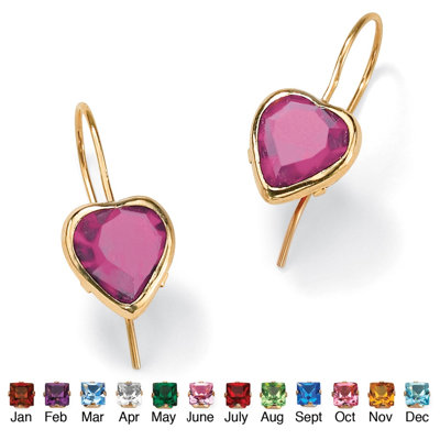 Palm Beach Jewelry Heart - Shaped Birthstone Earrings