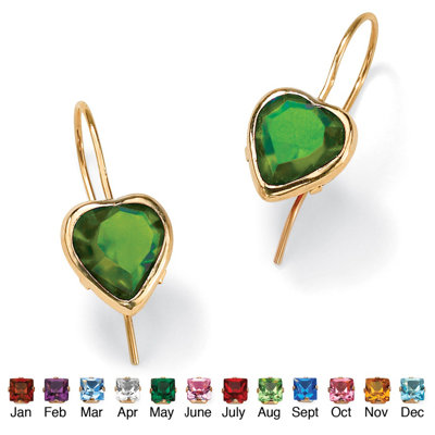 Palm Beach Jewelry Heart - Shaped Birthstone Earrings