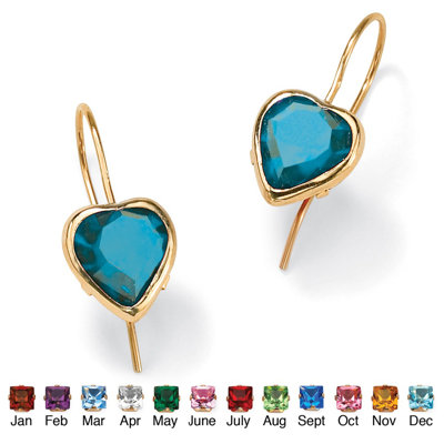 Palm Beach Jewelry Heart - Shaped Birthstone Earrings