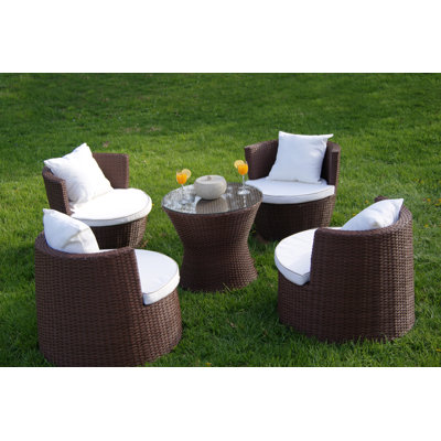 Deeco Geo-Vase Stacking 5 Piece Lounge Seating Group with Cushions