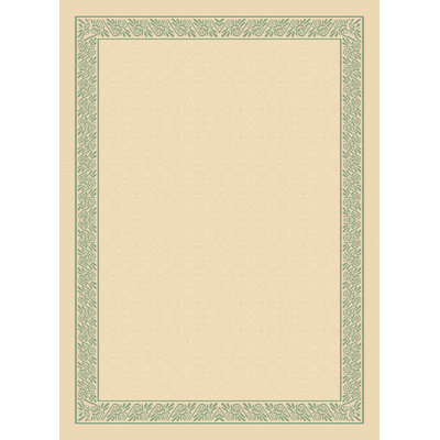 Direct Home Textiles Four Seasons Natural/ Sage Green Ornate Scroll Rug