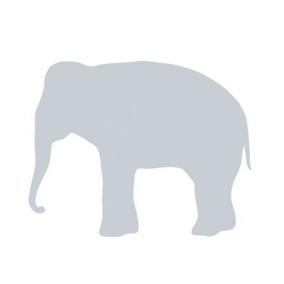 Avalisa Silhouette - Elephant Stretched Wall Art