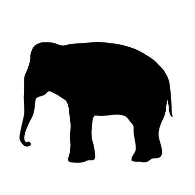 Avalisa Silhouette - Elephant Stretched Wall Art