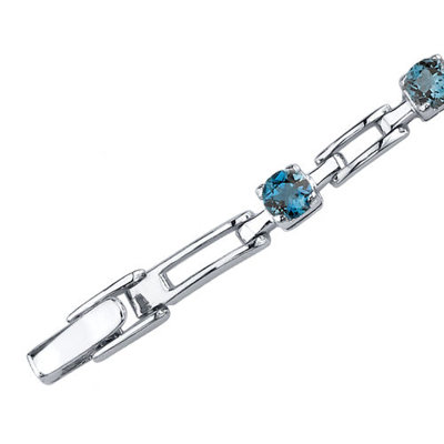 Oravo Gorgeous and Chic Round Shaped Gemstone Bracelet in Sterling Silver