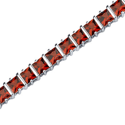Oravo Gracefully Impressive 10.00 Carat Total  Weight Princess Cut Amethyst Gemstone Bracelet in Sterling Silver
